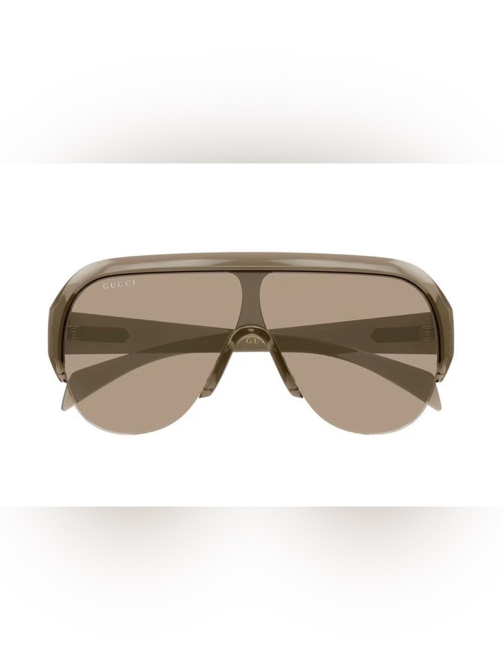 Gucci Translucent Brown Shield Visor Sunglasses